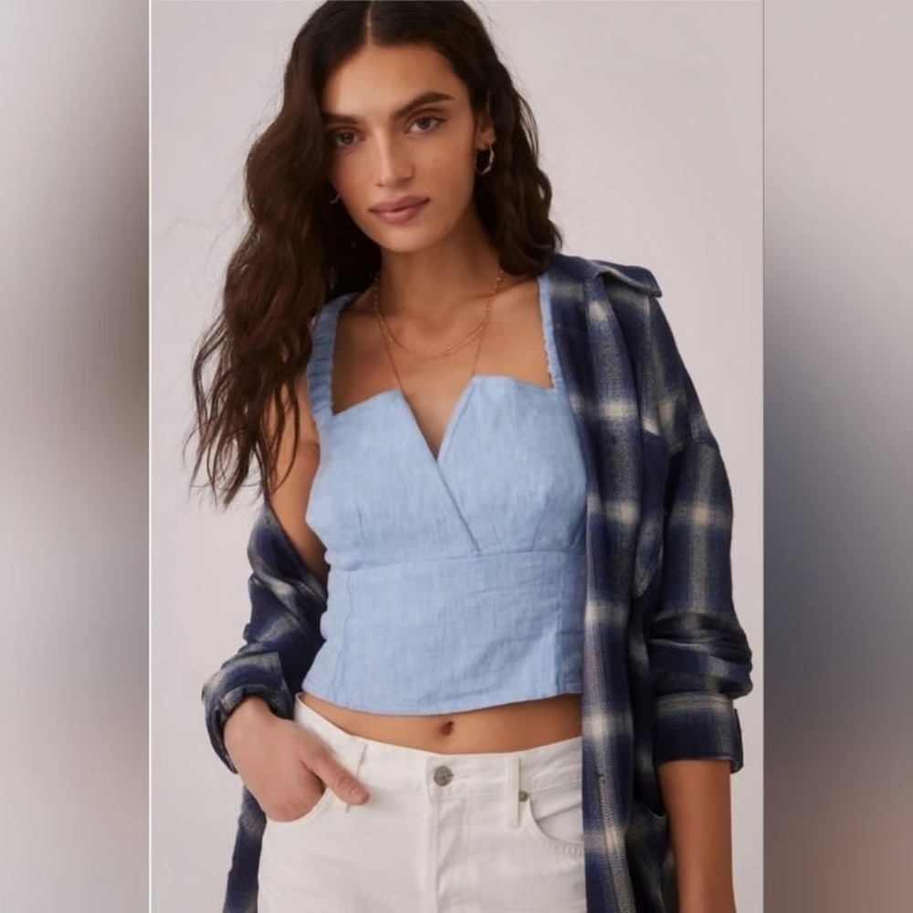Anthropologie Linen Utility Corset